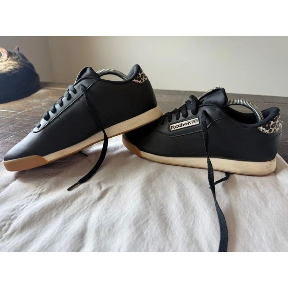 Reebok Princess GZ8650 Women’s 10 Black Leopard Cheetah Gum Sole Sneakers